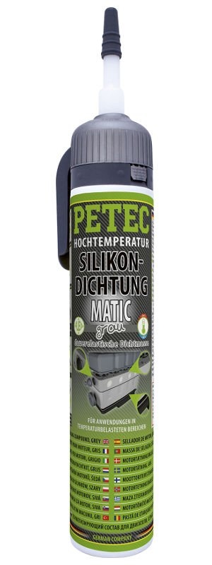 PETEC 97620 Silikonová těsnicí hmota, šedá