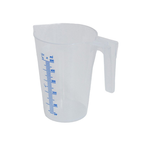 Průhledná polypropylénová odměrná nádobka 0,5 l (1)
